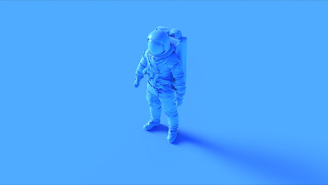 Blue Spaceman Astronaut Cosmonaut 3d illustration 3d render