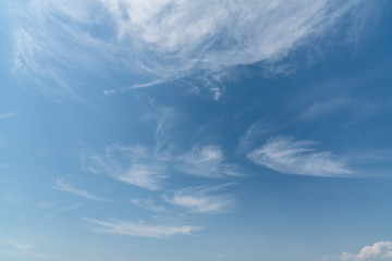 Naklejka na ściany i meble Blue sky with tender cloudscape.