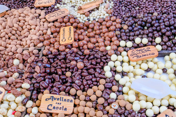 Chocolate baubles at the stand