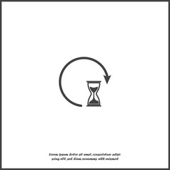 Fototapeta na wymiar Sandglass clock icon. Flat image sandglasson white isolated background.
