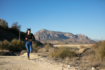 Woman doing sport and relaxing outdoors
