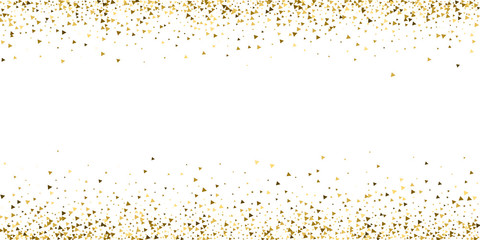 Gold triangles luxury sparkling confetti. Scattere