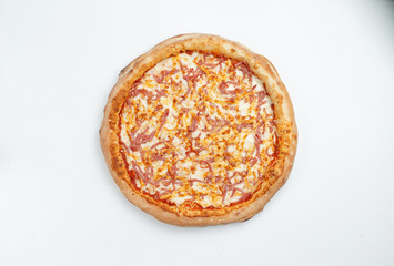 various pizza on white background