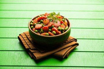 Carrot green peas sabzi / Gajar Mutter sabji