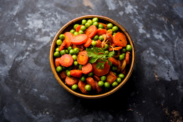 Carrot green peas sabzi / Gajar Mutter sabji