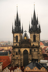 Fototapeta premium Old gotic church composed of three pillows