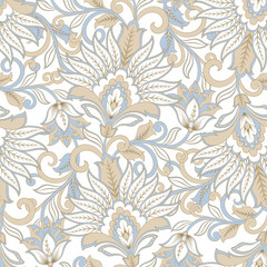 Fototapeta na wymiar vintage flowers seamless pattern. Floral vector background