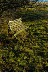 old weathered wooden bench
