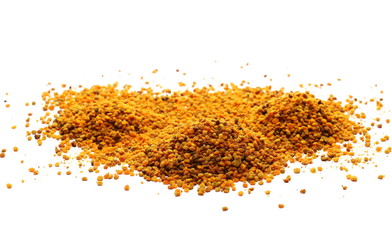 Pile fresh bee pollen isolated on white background
