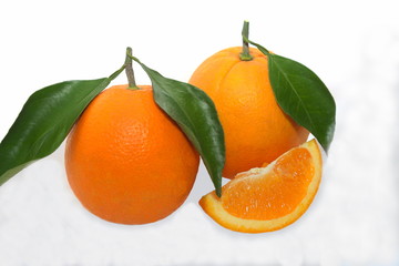 Ripe oranges grown in the garden