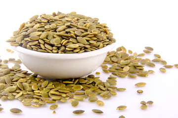 pumpkin seeds in bowl