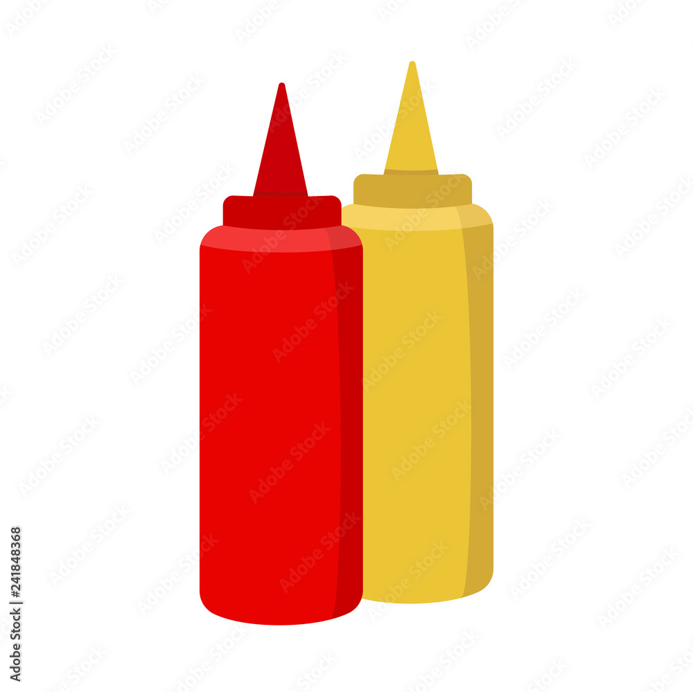 Poster Ketchup and mustard icon on white background for graphic and web design, Modern simple vector sign. Internet concept. Trendy symbol for website design web button or mobile app