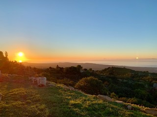 sunset in santa barbara. wonderful evening in california