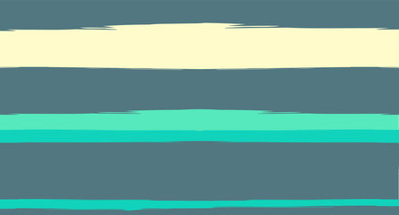 Green, Turquoise Vector Watercolor Sailor Stripes Suit Seamless Summer Pattern. Horizontal Brushstrokes Trace Vintage Grunge Textile Clothe Design. Ink Painted Trendy Trace, Geometric Uneven Prints.