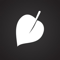 Leaf icon on black background for graphic and web design, Modern simple vector sign. Internet concept. Trendy symbol for website design web button or mobile app