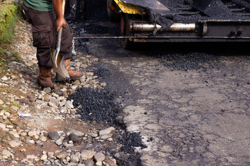  road construction project workers