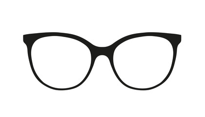 Fototapeta premium Glasses Icon - Black Vector Illustration - Isolated On White Background