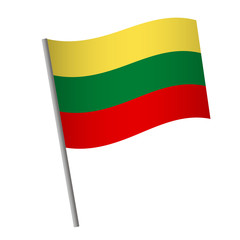 Obraz premium lithuania flag icon