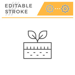 Plant and soil line icon