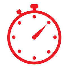 red stopwatch icon on white background. flat style. stopwatch icon for your web site design, logo, app, UI. stopwatch clock symbol. timer sign.