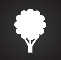 Tree icon on black background for graphic and web design, Modern simple vector sign. Internet concept. Trendy symbol for website design web button or mobile app