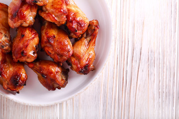 Roast chicken wings in a plate