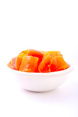 dry papaya in bowl