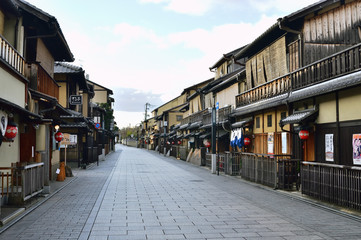 京都　祇園の町並み