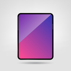 New Premium Tablet. Blank Screen Digital Tablet Vector Illustration Template.