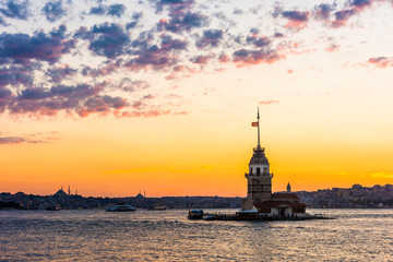 Maiden's Tower in Istanbul, Turkey (KIZ KULESI - USKUDAR).