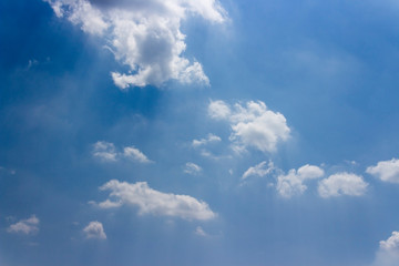 Naklejka na ściany i meble Sky background concept; White cloud in blue sky