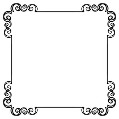 Vintage square flourish frames, vector isolated design elements.