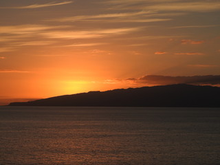 sun setting over the sea