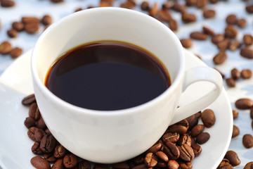 Coffee cup and coffee bean