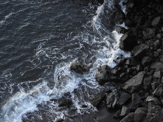 waves crashing in