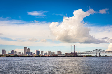 New Orleans, Louisiana, USA downtown city skyline on the Mississippi River