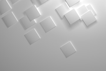 Fototapeta na wymiar 3d rendering, White boxes background