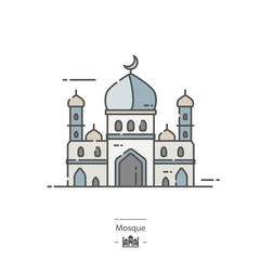 Mosque - Line color icon