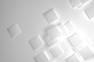 3d rendering, White boxes background