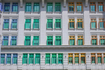 Colorful window of the building in Singapore.