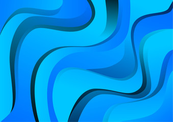 Blue color gradient wave modern design vector background illustration - Vector Graphics