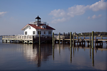 Fototapeta na wymiar Roanoke Island Lighthouse - Atlantic Coast of North Carolina