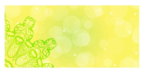 Yoga card template with mandala pattern. For business card, fitness center, meditation class. Vector illustration.