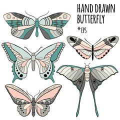 Butterfly set: vector collection 