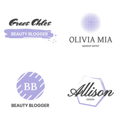 Feminine Vintage Retro Vector Logo