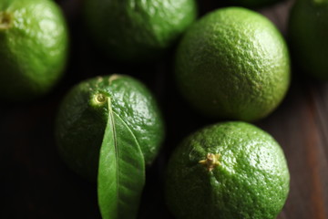 fresh green limes on a table