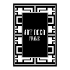 Obraz premium Vintage retro style invitation in Art Deco. Art deco golden border and frame. Creative template in style of 1920s. Vector illustration. EPS 10