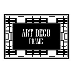 Vintage retro style invitation in Art Deco. Art deco golden border and frame. Creative template in style of 1920s. Vector illustration. EPS 10