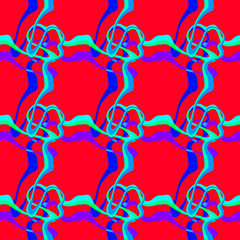 Seamless pattern background of multicolored lines with scribbler.