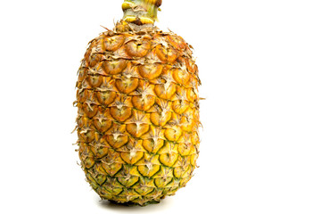 Pineapple fruit isolated on the white background.